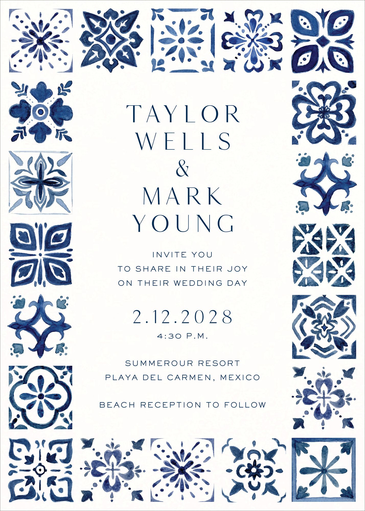 Indigo Riviera Wedding Invitation