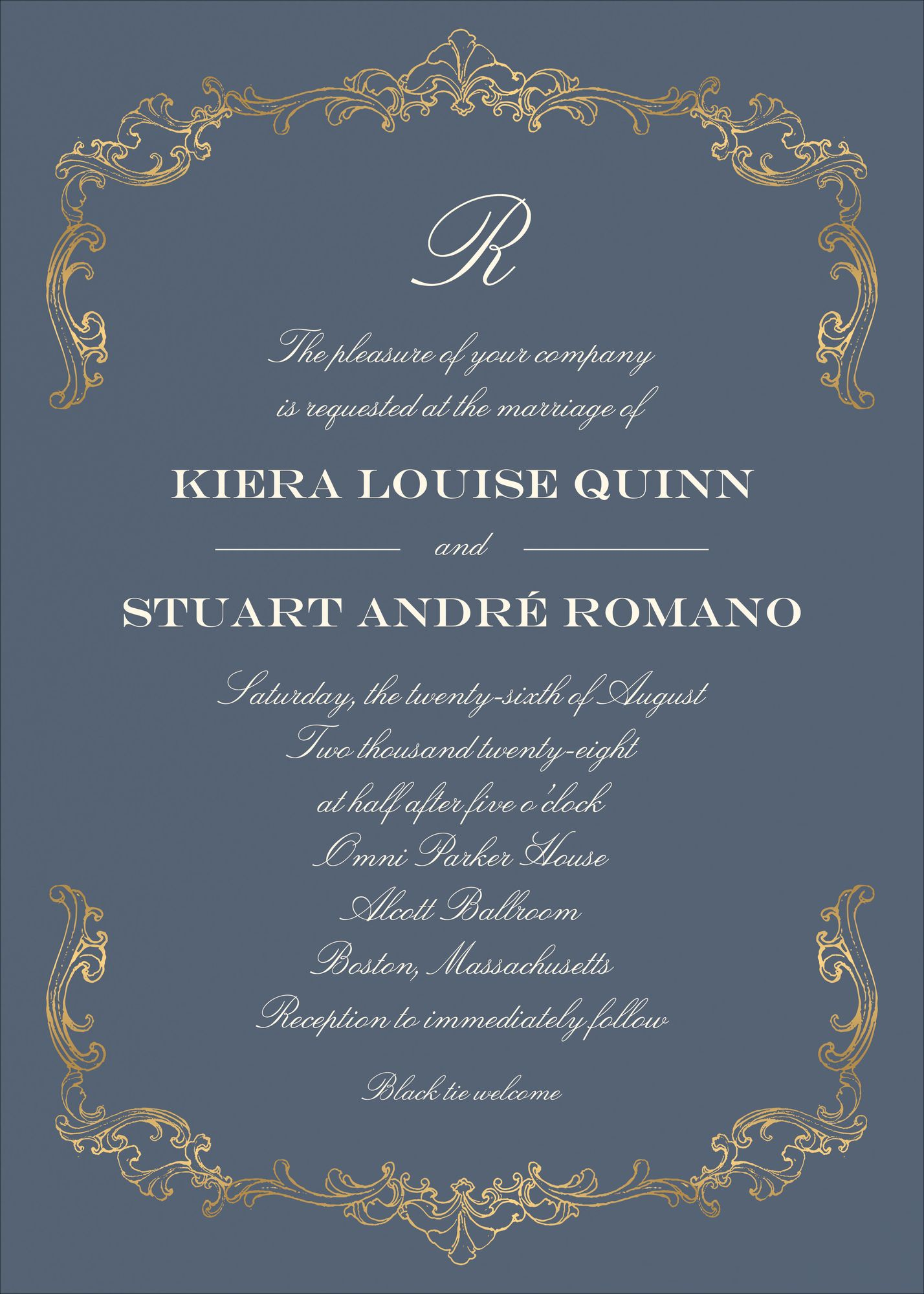 Gilded Filigree Foil Wedding Invitation