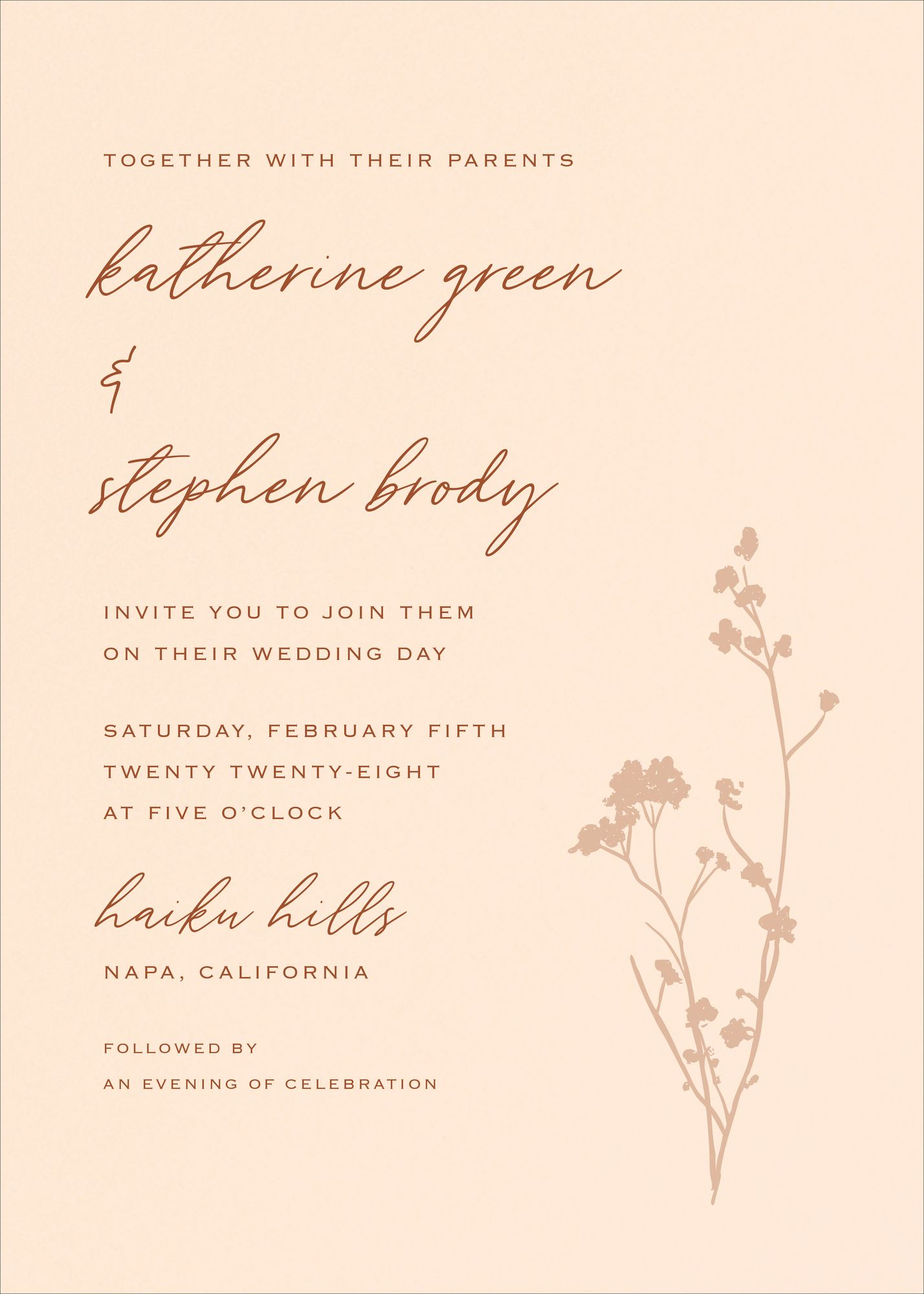 Dried Floral Wedding Invitation