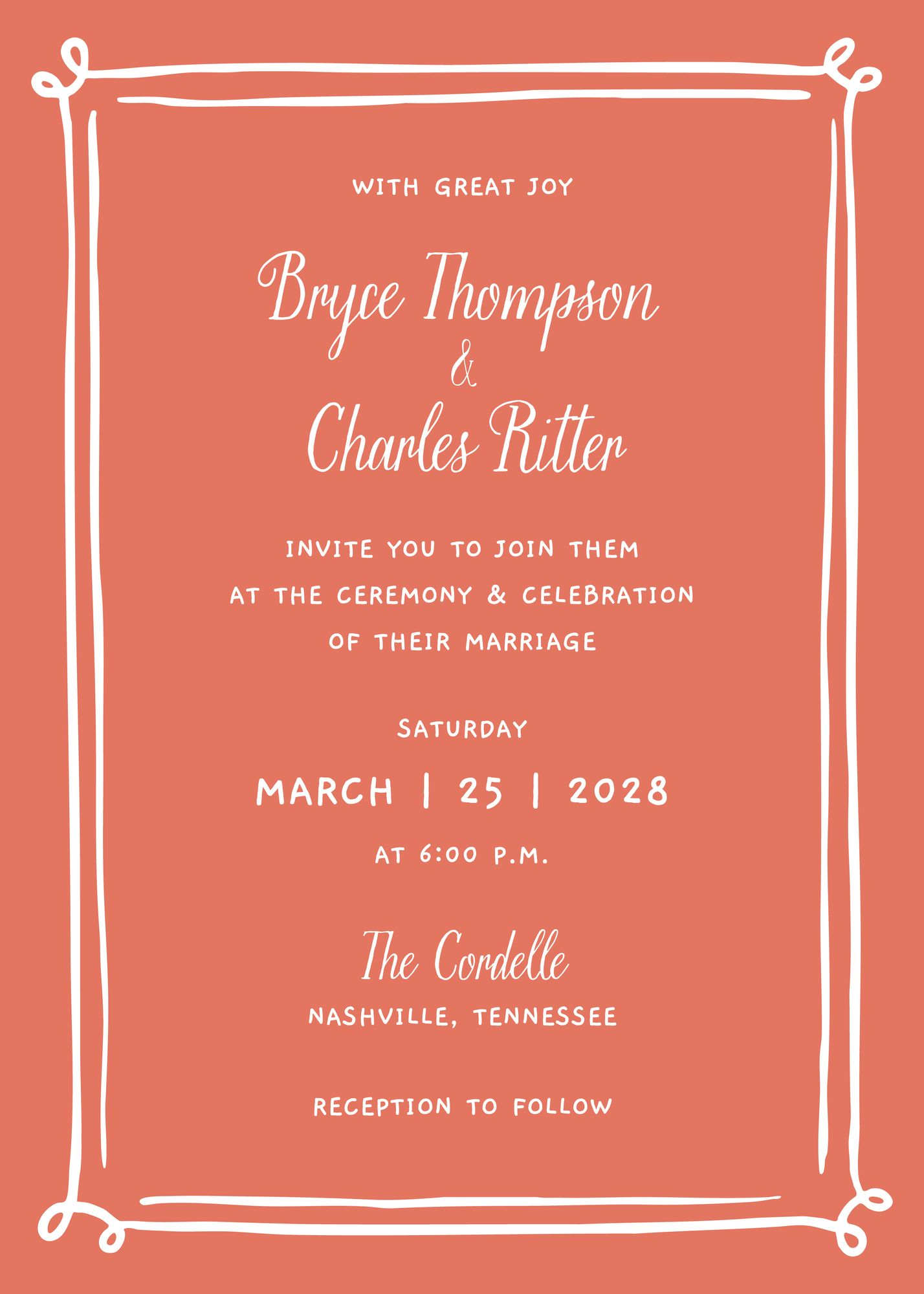 Whimsical Hand Drawn Border Invitation