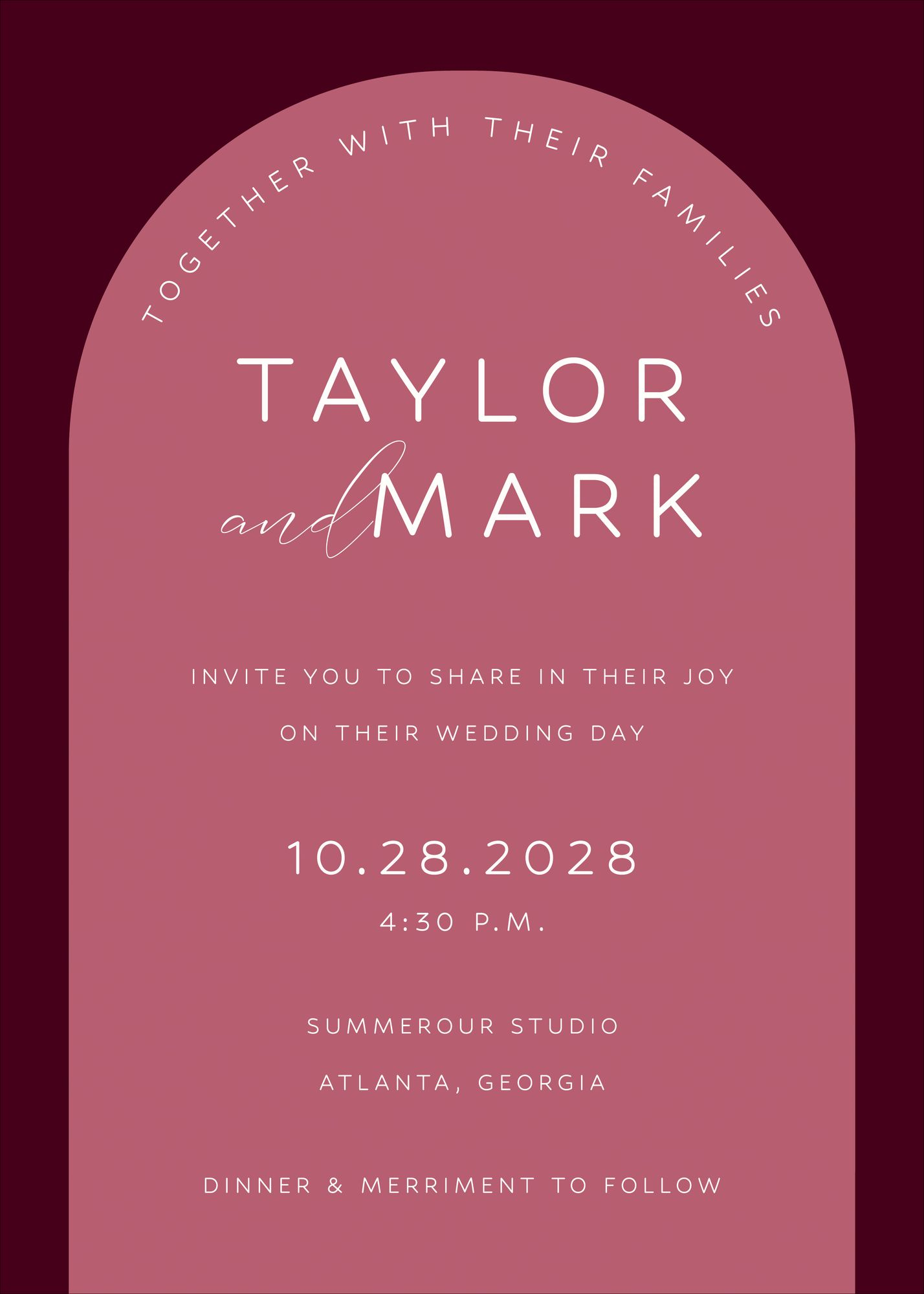 Colorful Arch Wedding Invitation