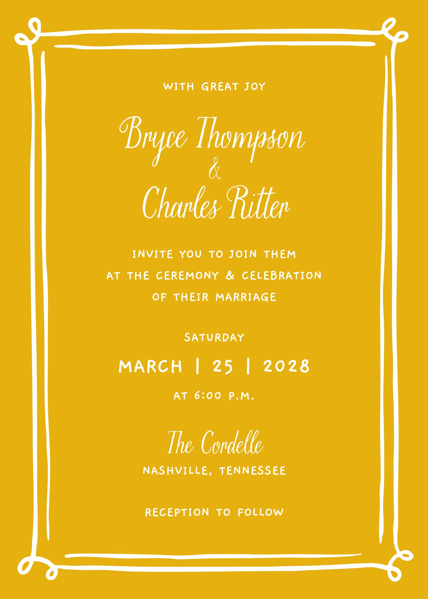 Whimsical Hand Drawn Border Invitation