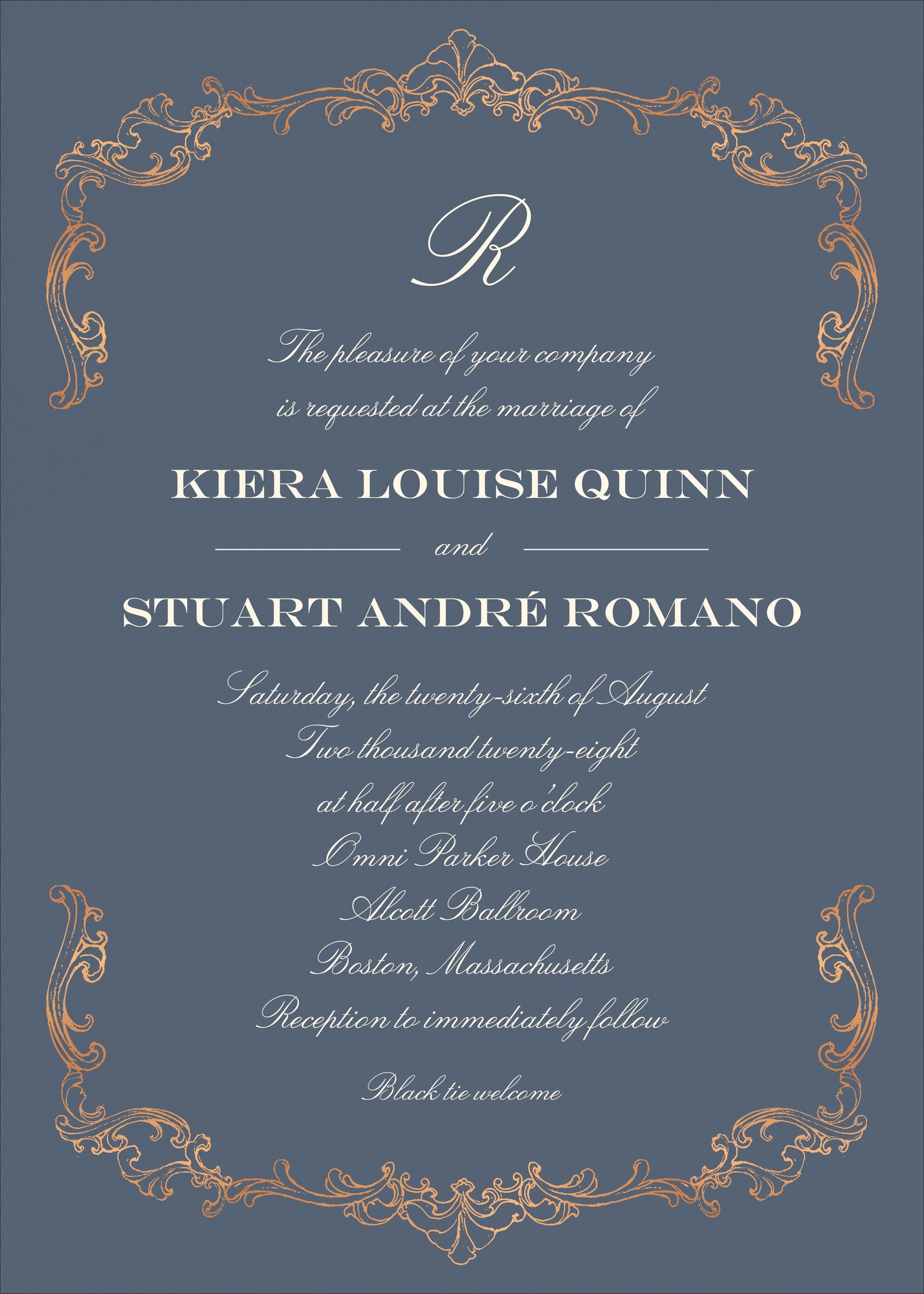 Gilded Filigree Foil Wedding Invitation